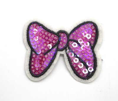 EB013 Make cartoon butterfly cloth paste  design bead piece embroidered sequinned  bead piece embroidery garment factory 45 degree